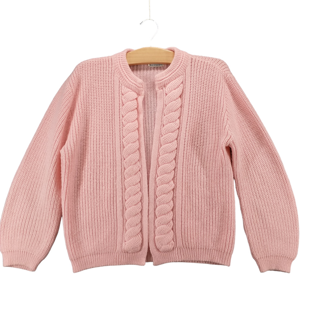 Penrose Women's Cardigan Sweater Long Sleeve Pink L Actual 37x21 Cable Knit